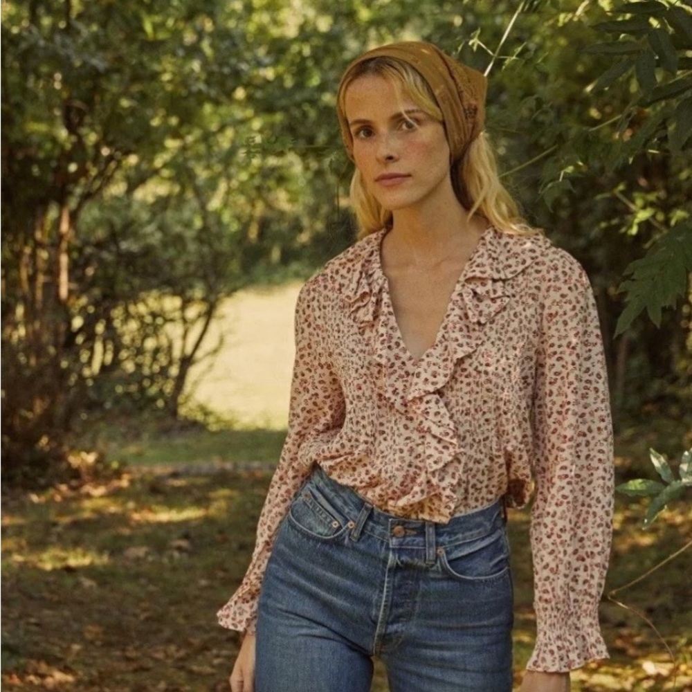 Doen Hardy Top Songbird Paisley in Rust, Size XS